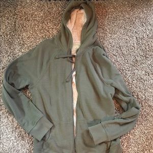 Zip Up Sherpa Lined Hoodie